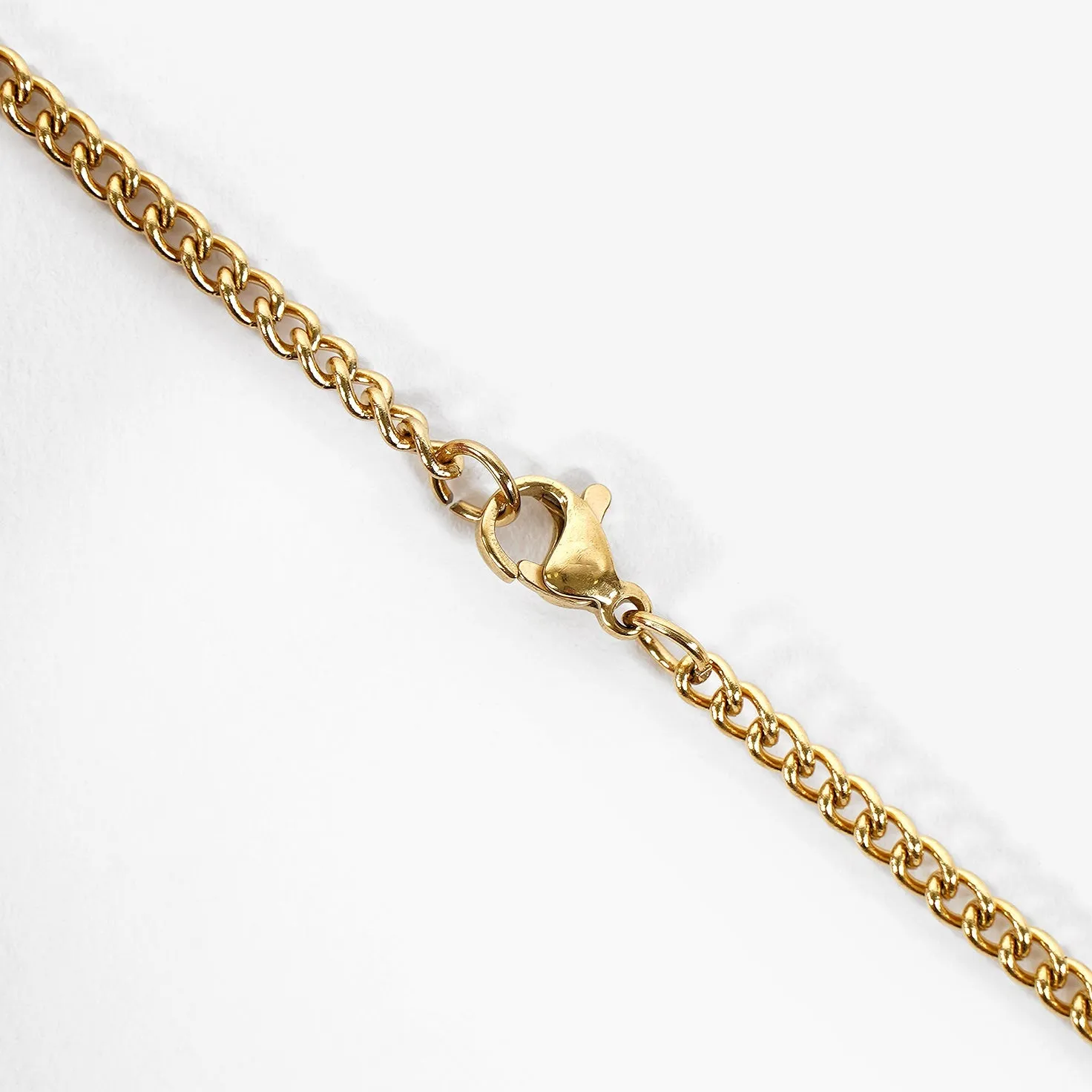 55 Number Pendant with Chain Kids Necklace - Gold Plated Stainless Steel