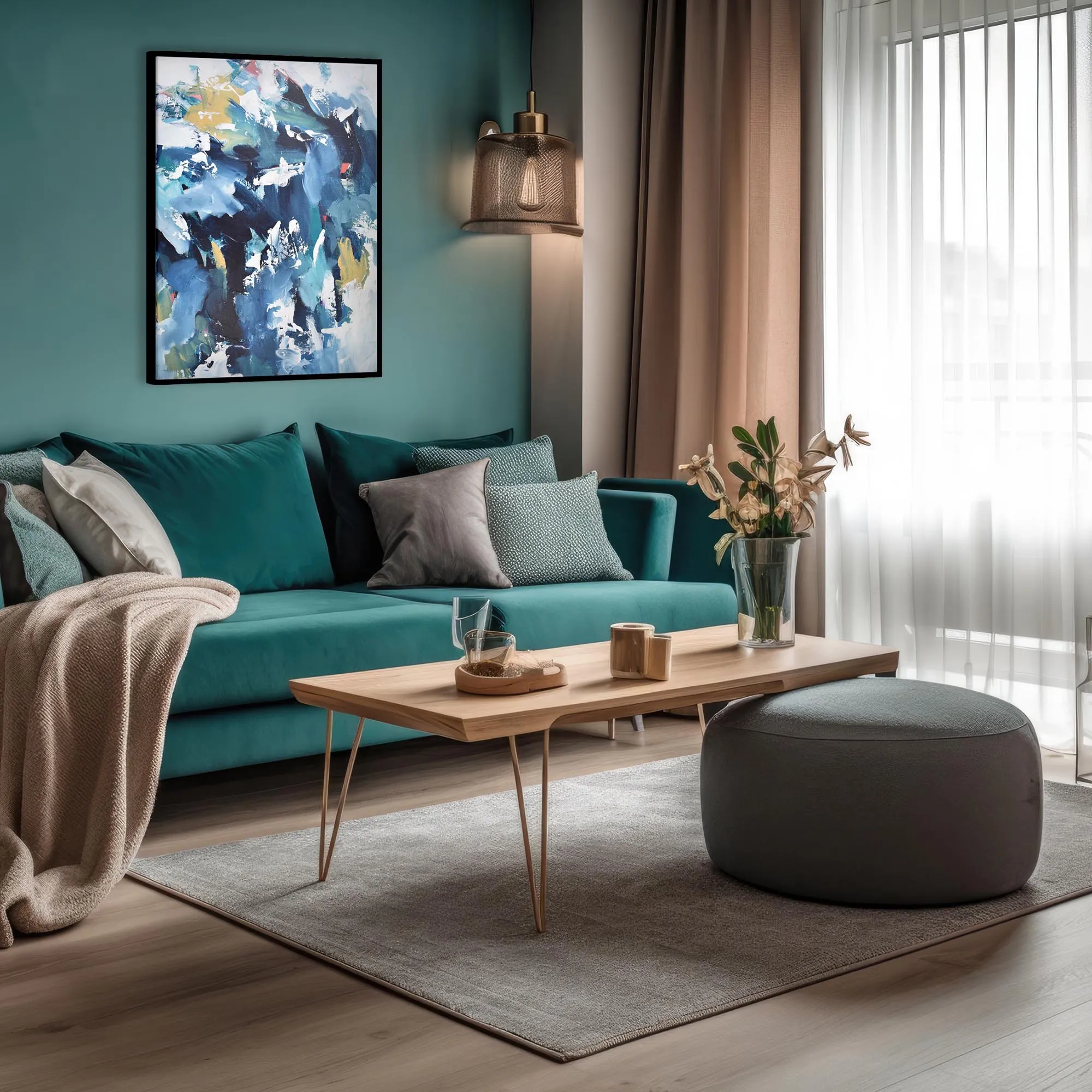 Abstract 203 Framed Canvas
