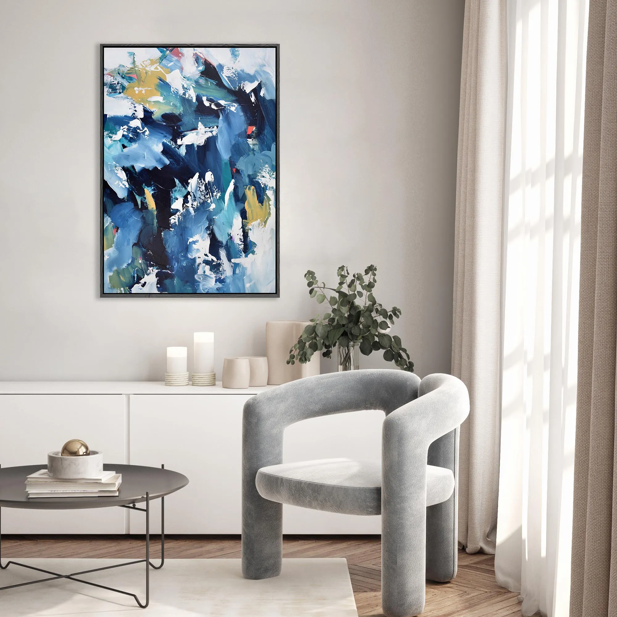 Abstract 203 Framed Canvas