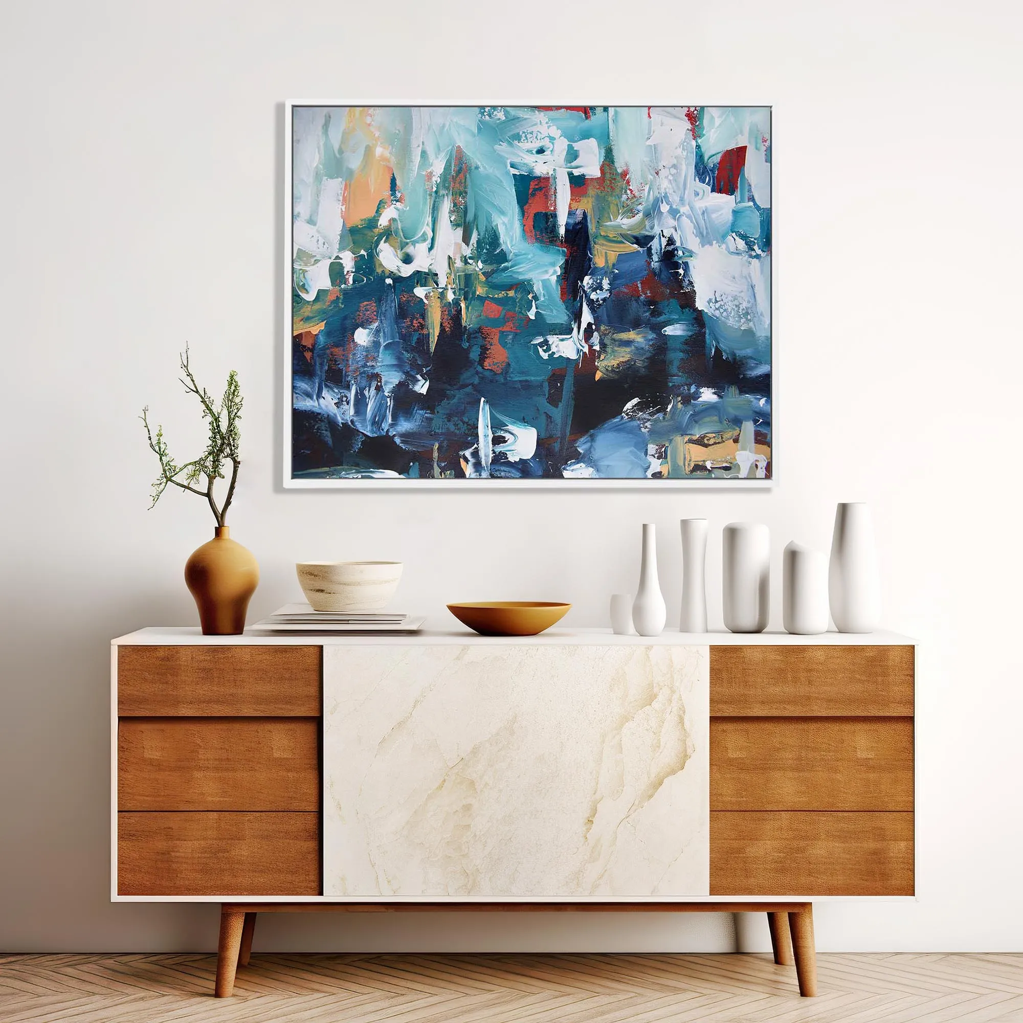 Abstract 207 Framed Canvas