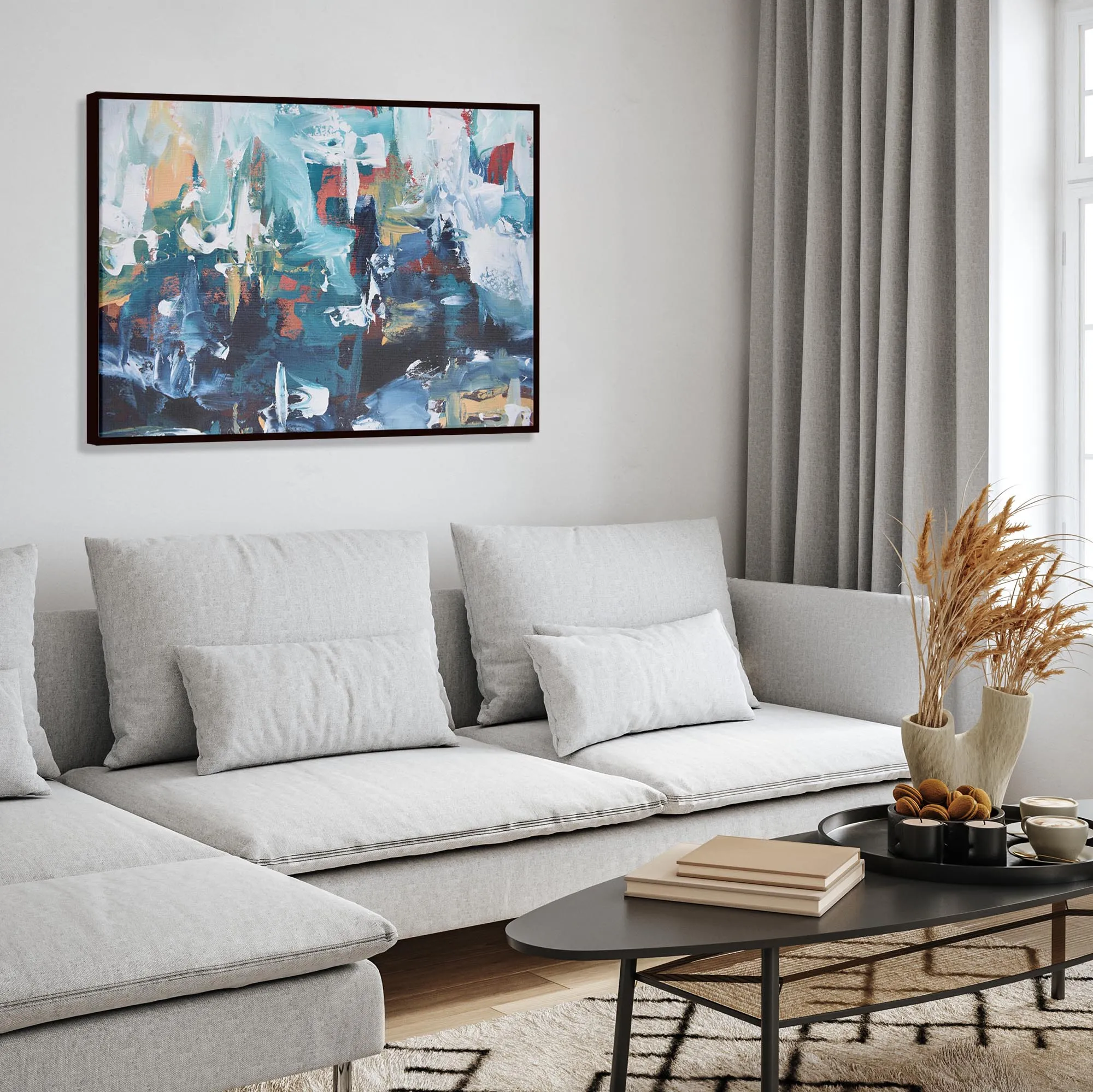 Abstract 207 Framed Canvas