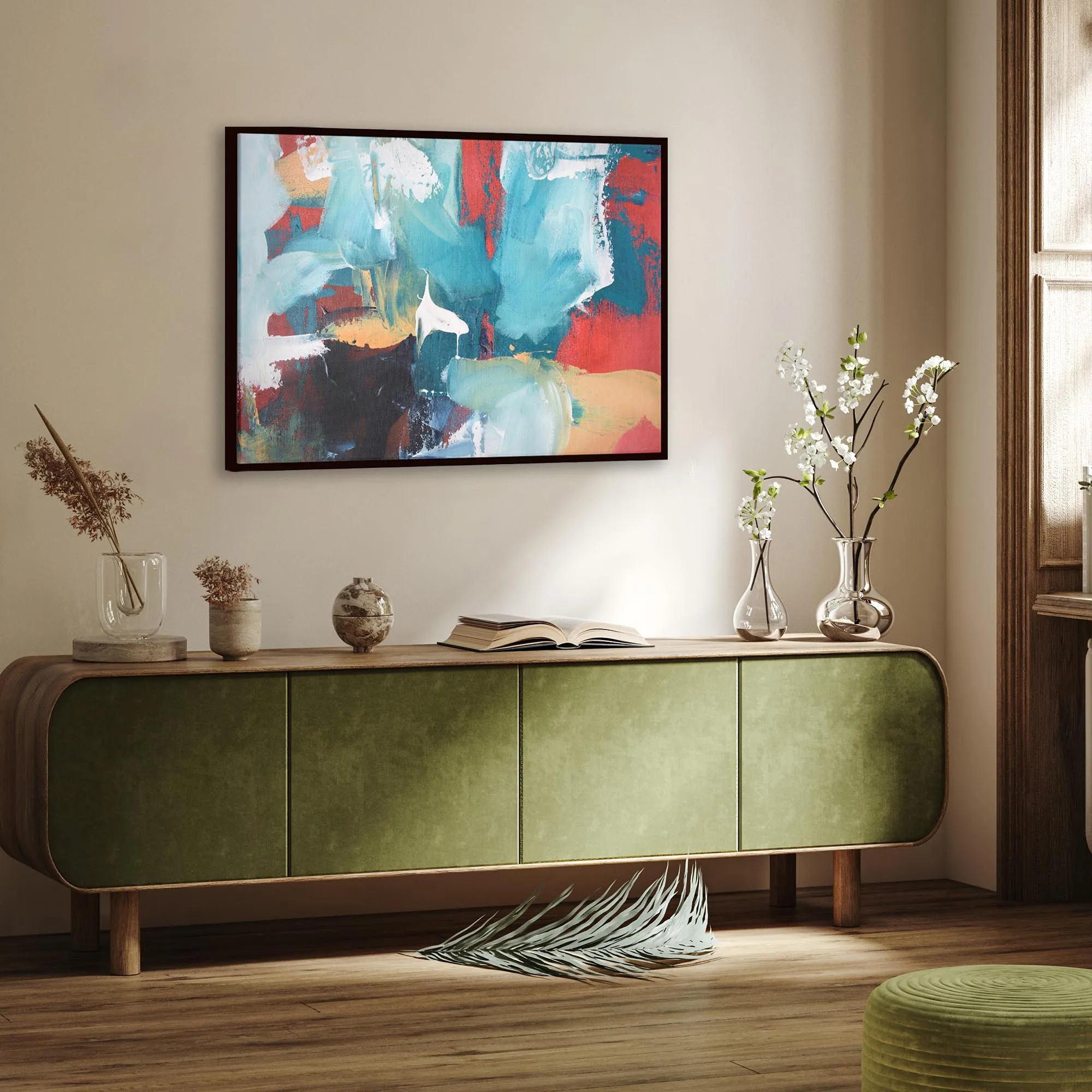 Abstract 220 Framed Canvas