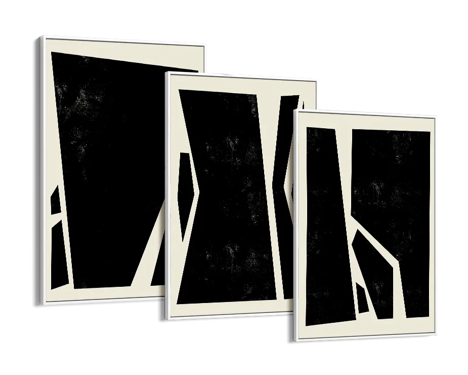 Abstract Squares Black Trio Set