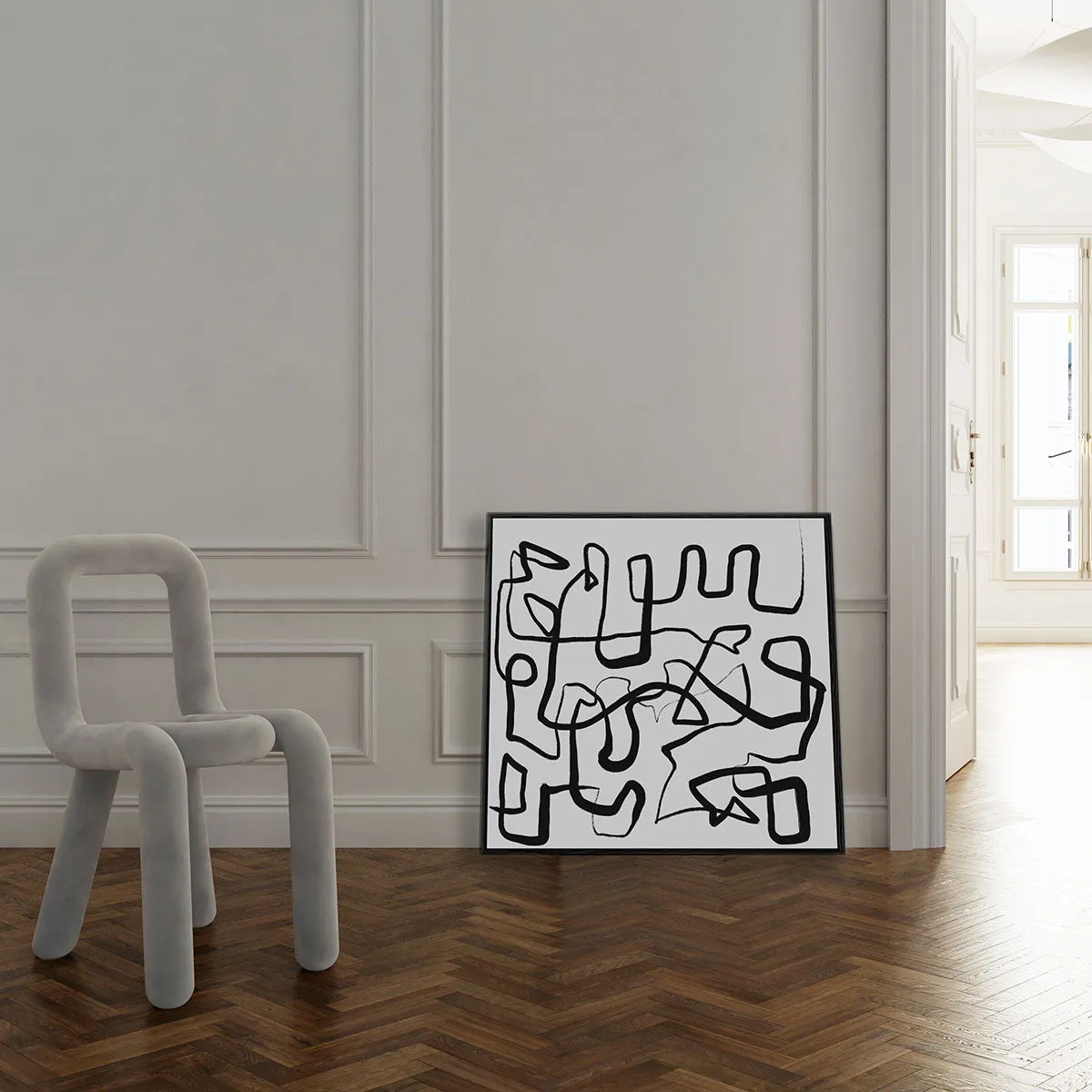 Abstract Study X Framed Canvas