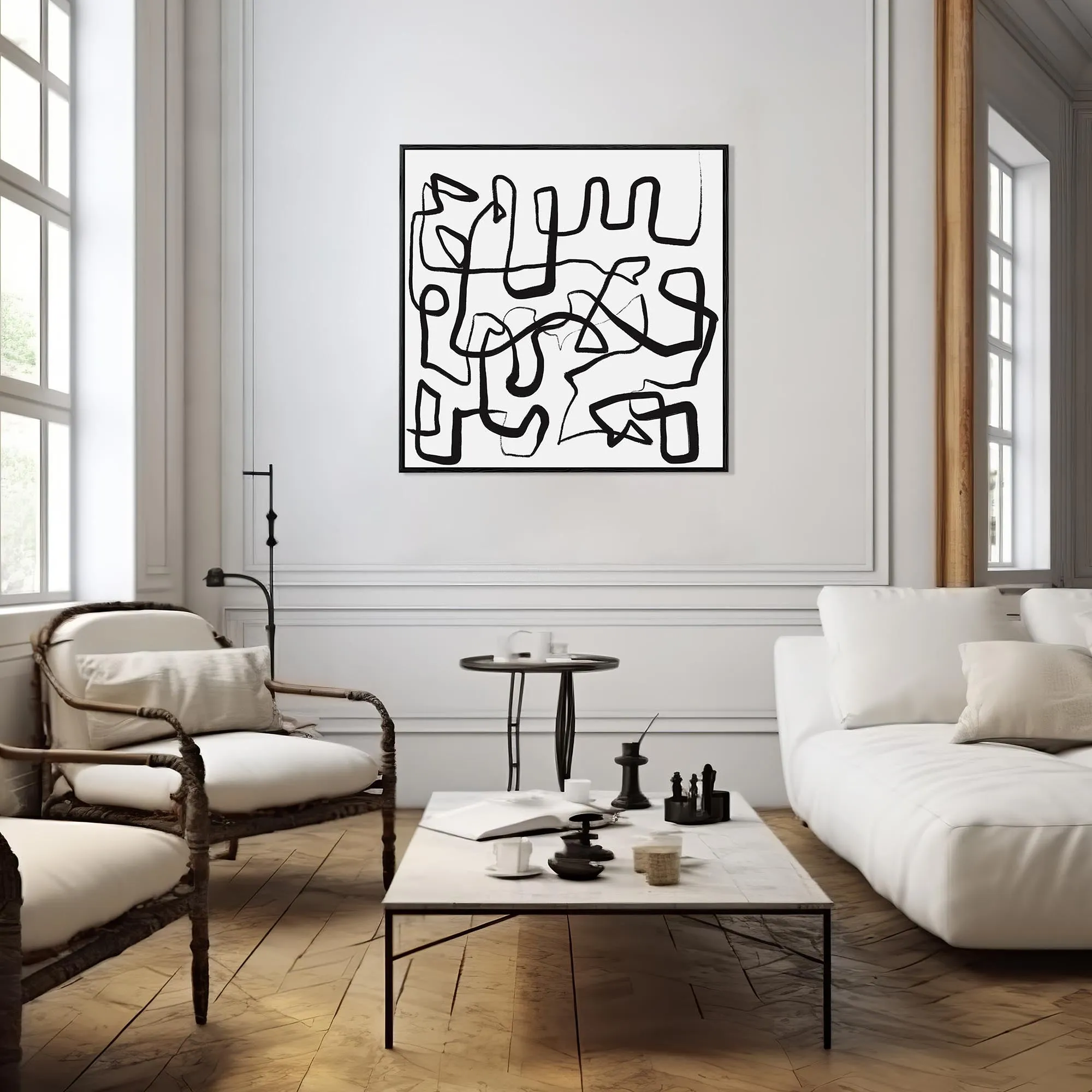 Abstract Study X Framed Canvas