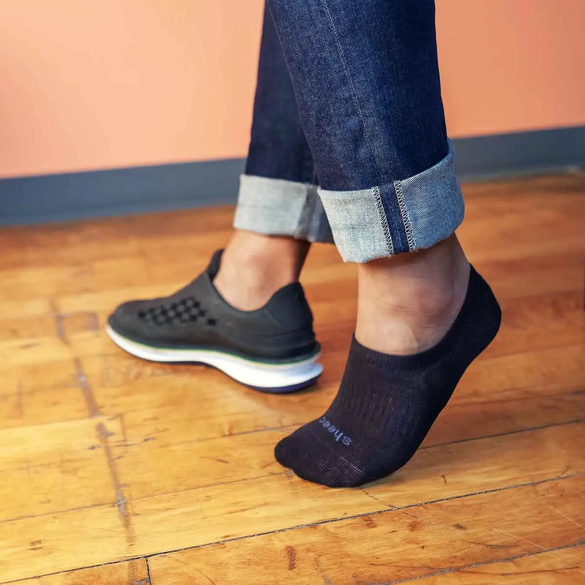 Active High-cut Super Soft Modal Casual No Show Socks | BLACK