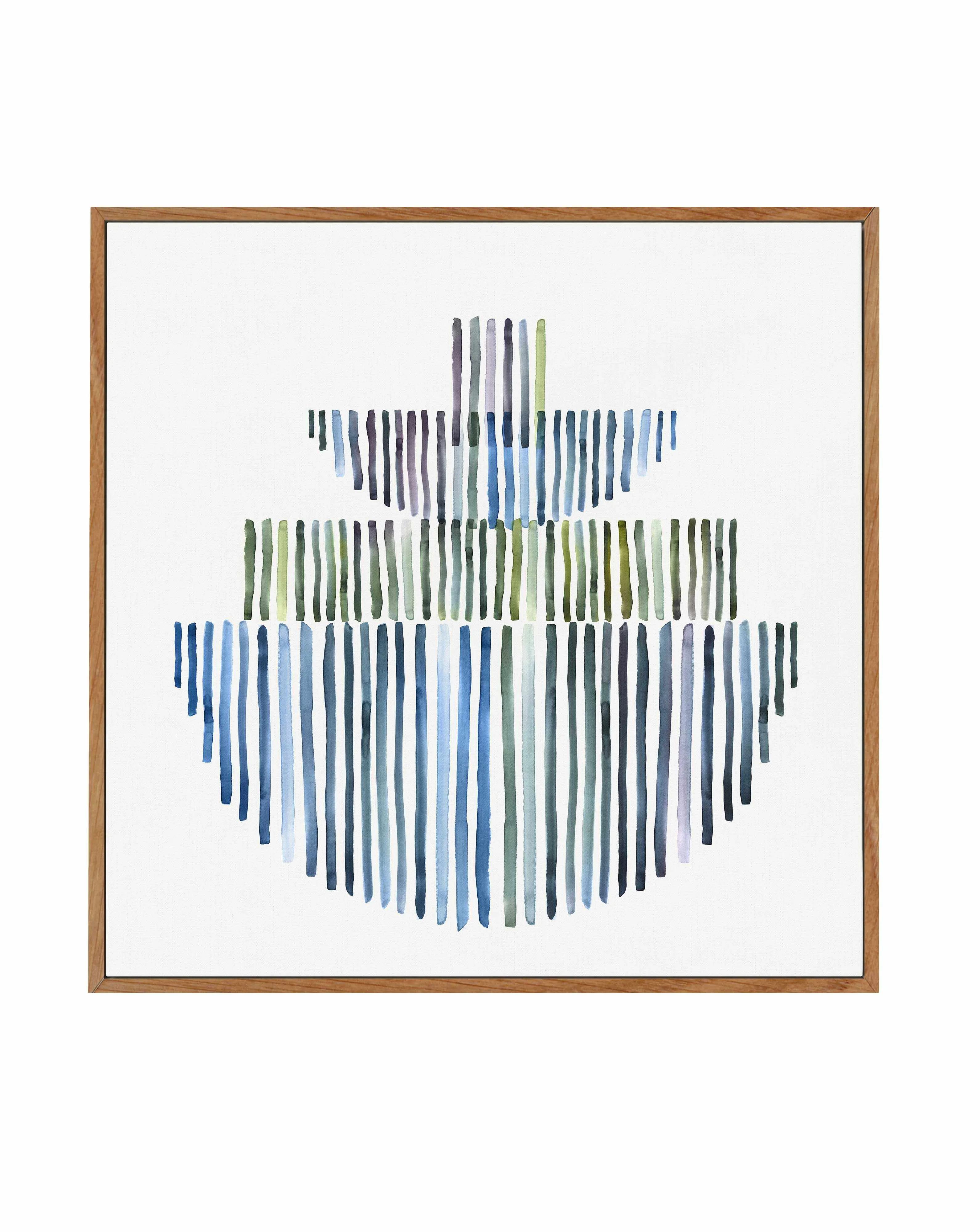 Agua Stripes II SQ Framed Canvas Art Print