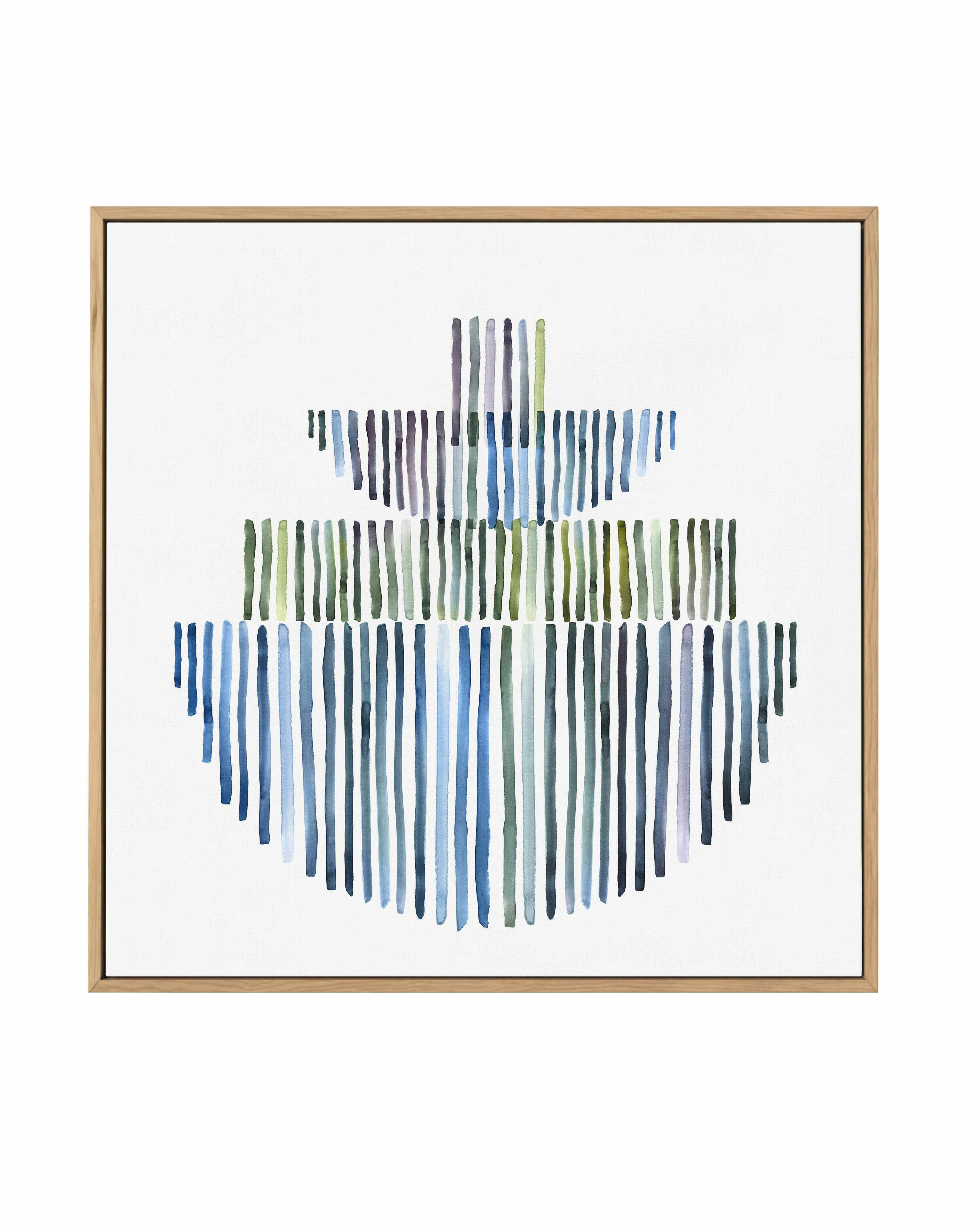 Agua Stripes II SQ Framed Canvas Art Print