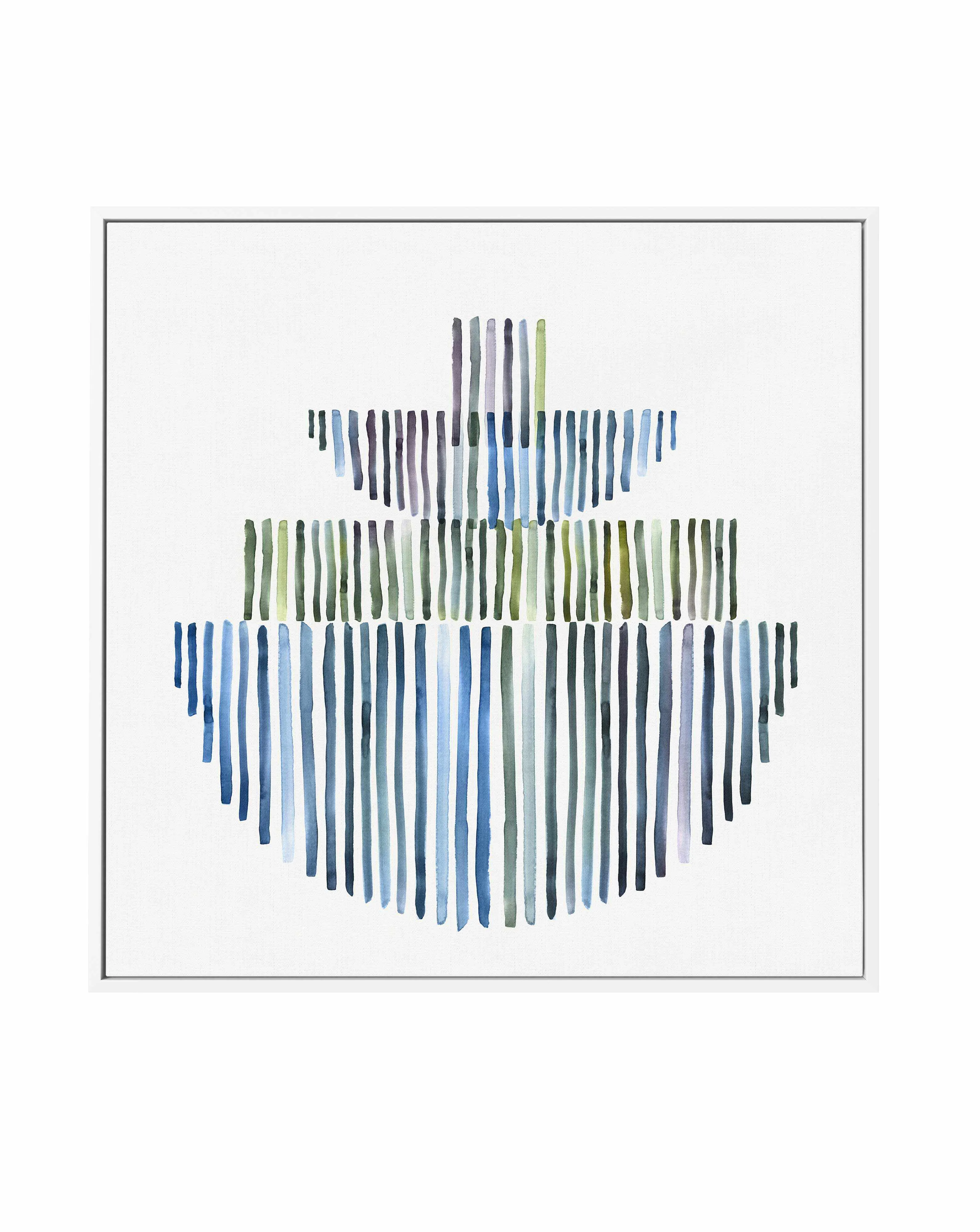 Agua Stripes II SQ Framed Canvas Art Print