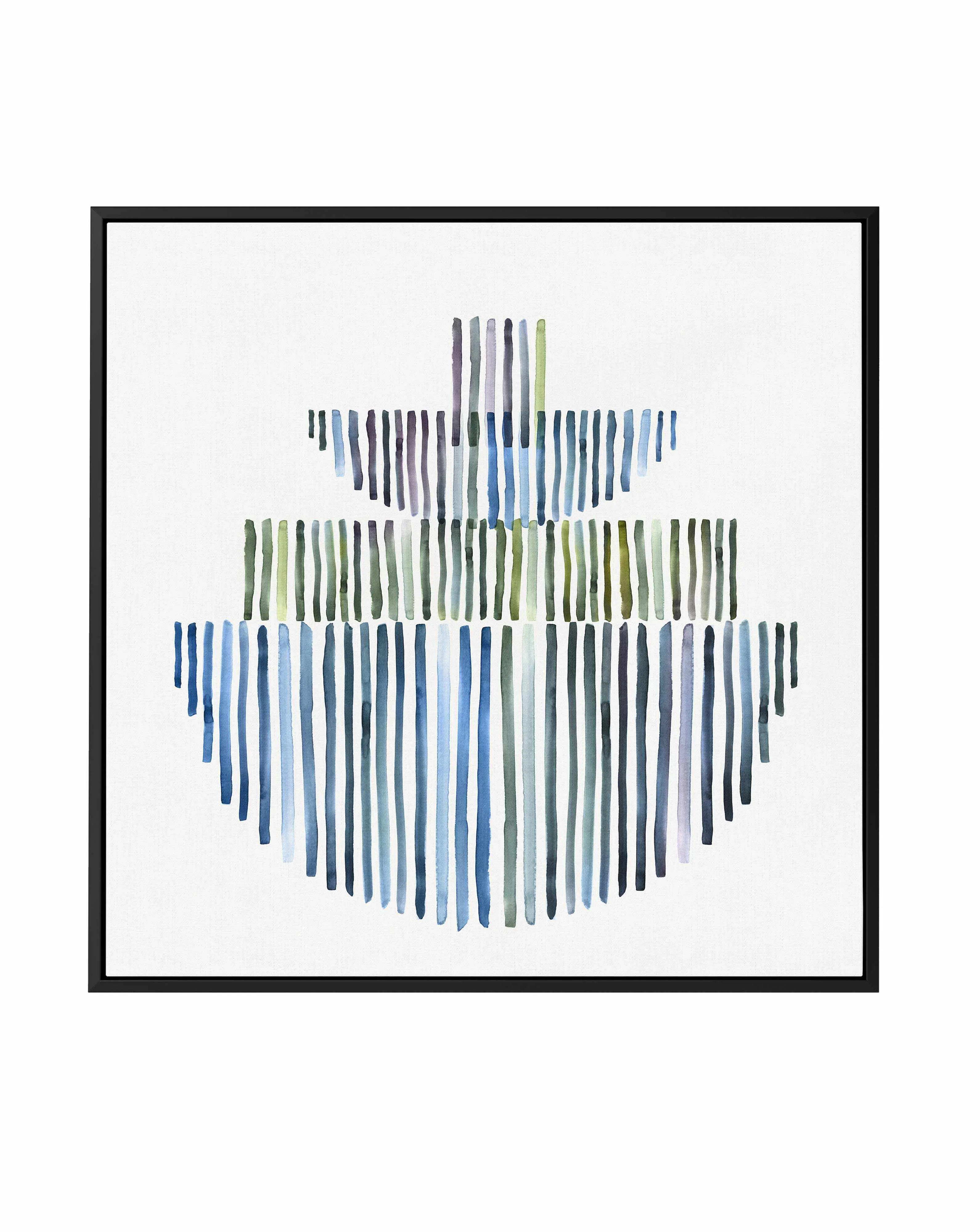 Agua Stripes II SQ Framed Canvas Art Print