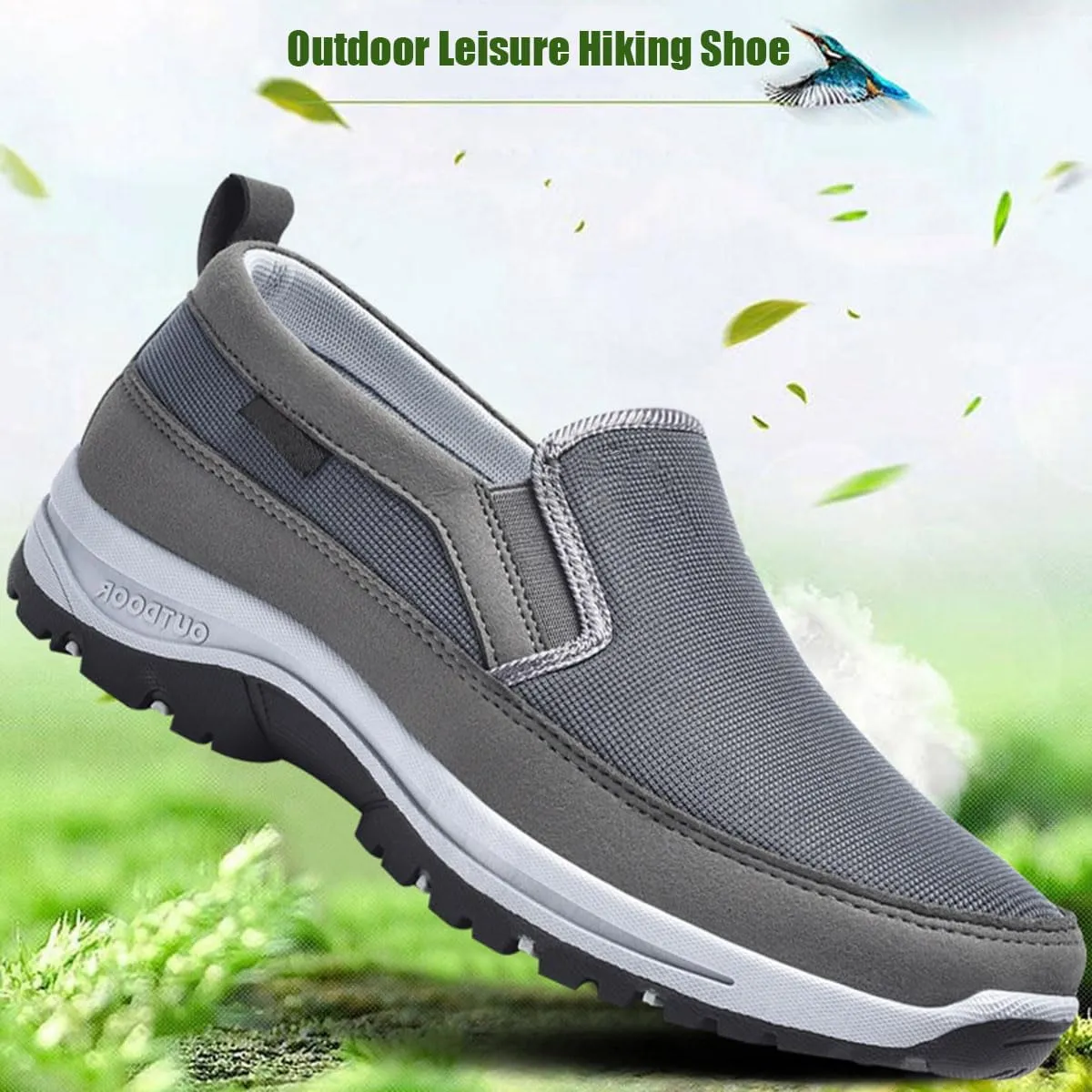 Auguscare Shoes Men, Men's Arch Support Slip-On Canvas Loafers, Casual Non Slip Orthopedic Walking Sneakers