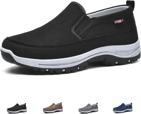 Auguscare Shoes Men, Men's Arch Support Slip-On Canvas Loafers, Casual Non Slip Orthopedic Walking Sneakers