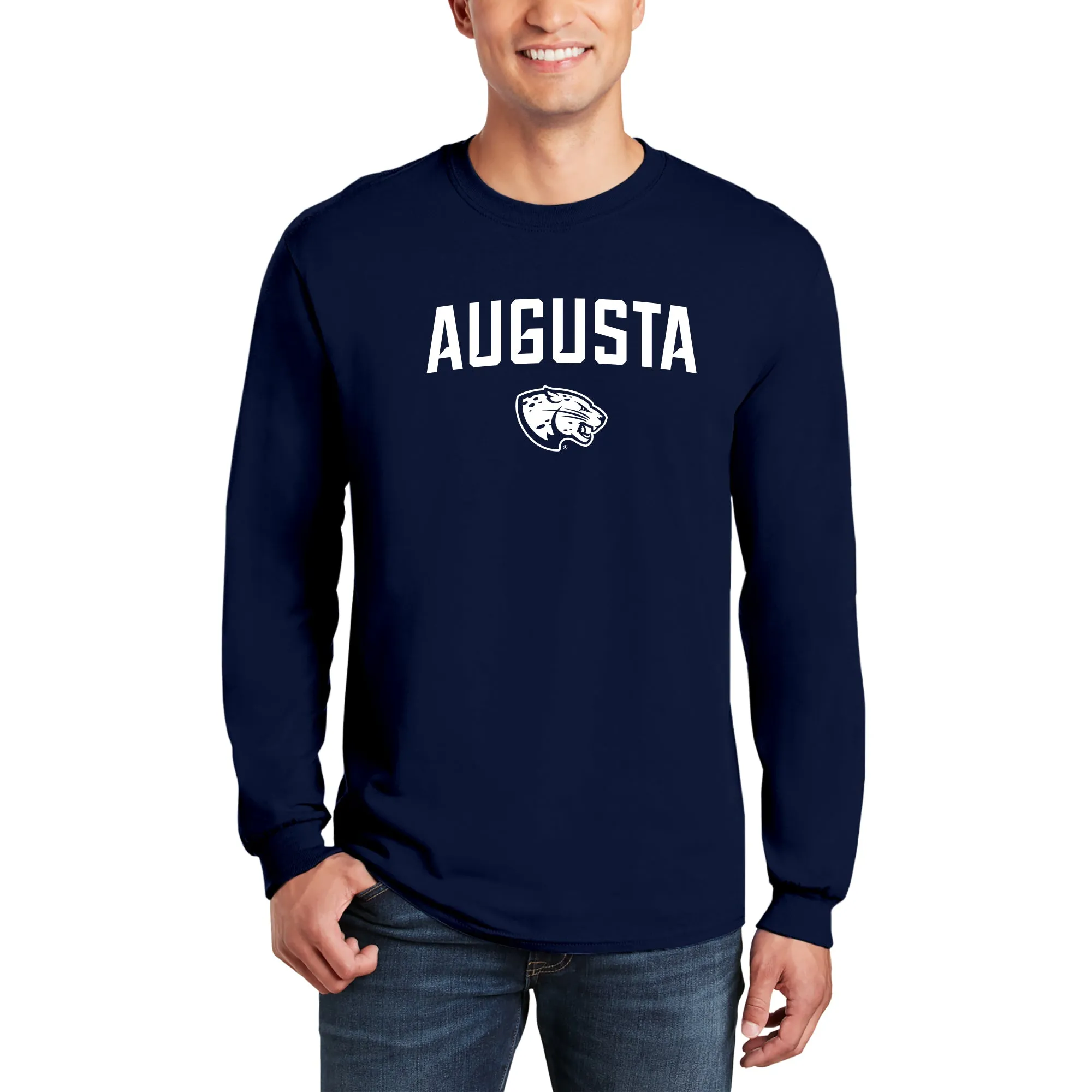 Augusta University Arch Logo Long Sleeve - Navy