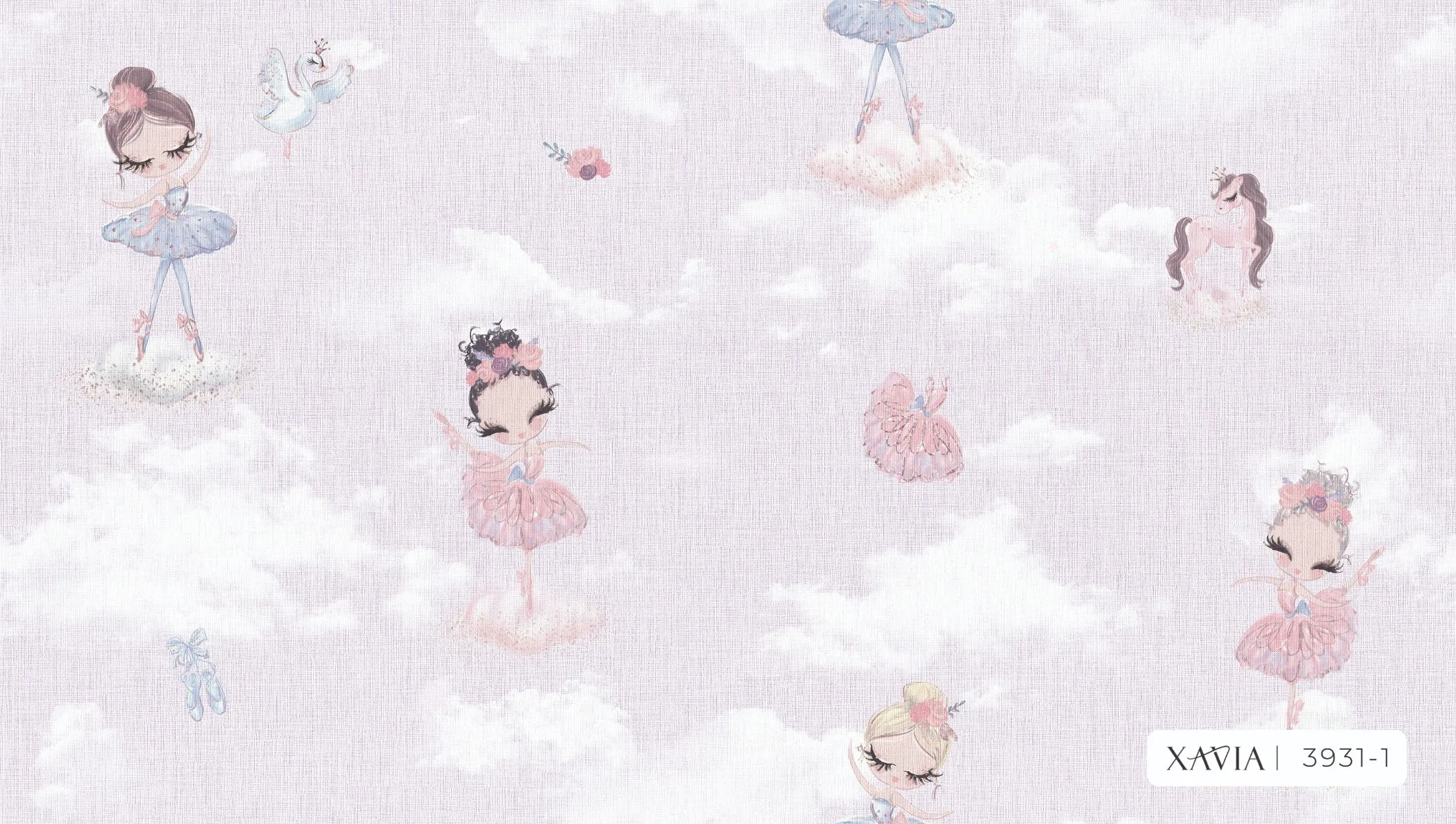 Ballerina and Purple Clouds Wallpaper (Xavia 3931-1J)