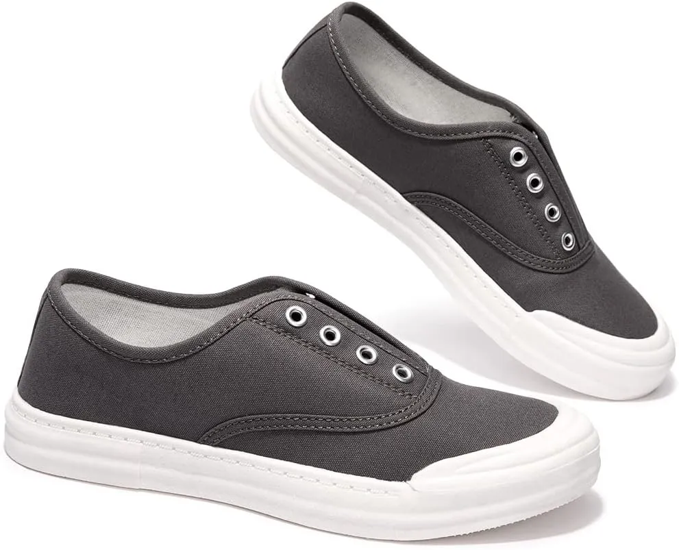 BENEKER Women's Canvas Sneaker Slip on Casual Shoes Low Top Fashion Sneakers Comfortable Walking Shoes