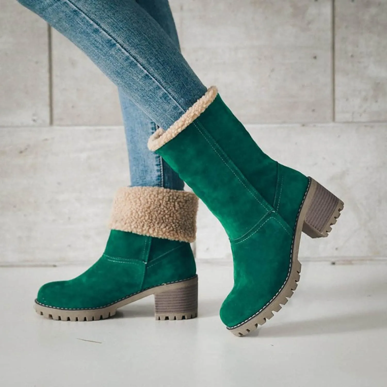 Boots for Women 2024 Winter Warm Snow Boots Ladies Casual Fashion Booties Ankle Boots Shoes Female Mid Calf Boots