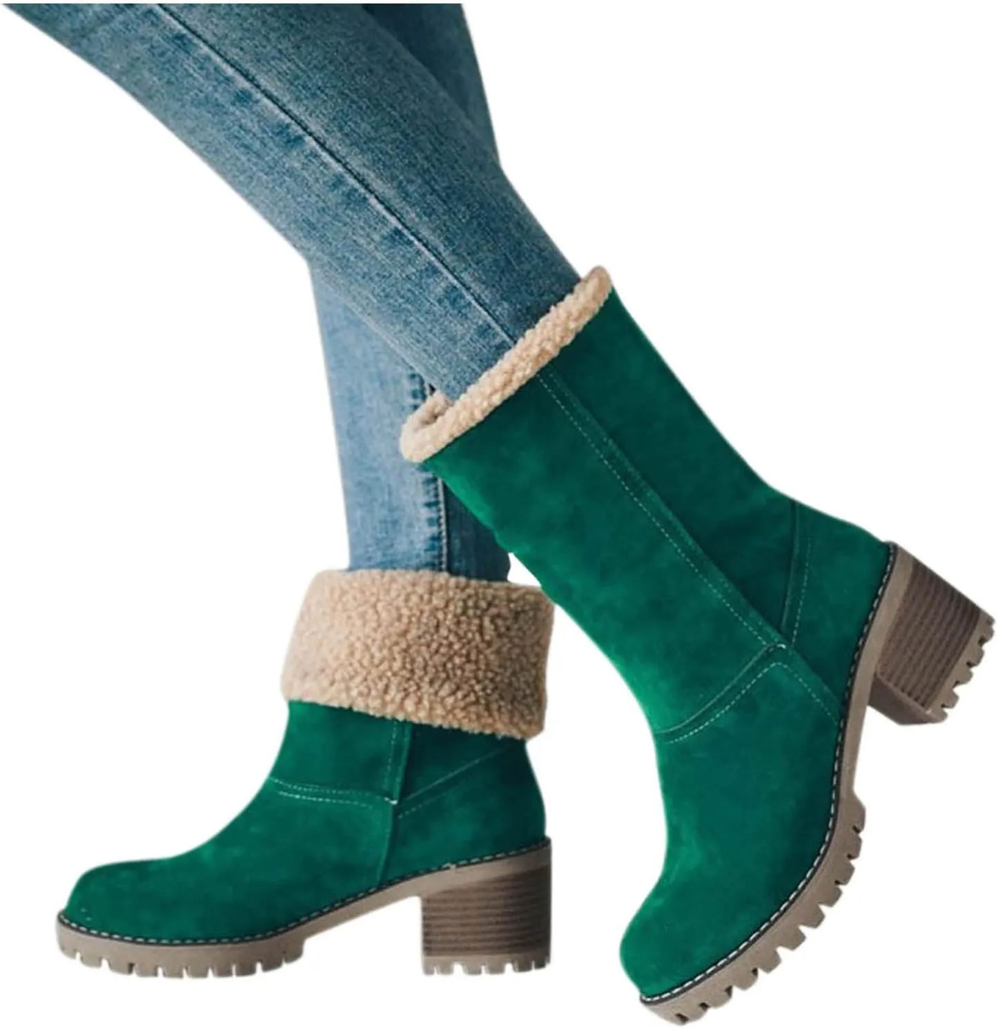 Boots for Women 2024 Winter Warm Snow Boots Ladies Casual Fashion Booties Ankle Boots Shoes Female Mid Calf Boots