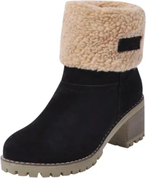 Boots for Women Winter Warm Snow Boots Ladies Casual Fashion Booties Ankle Boots Shoes Female Mid Calf Boots