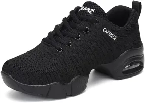 CERYTHRINA Women's Jazz Shoes Lace-up Sneakers Modern Dance Shoes Platform Walking Dance Shoes
