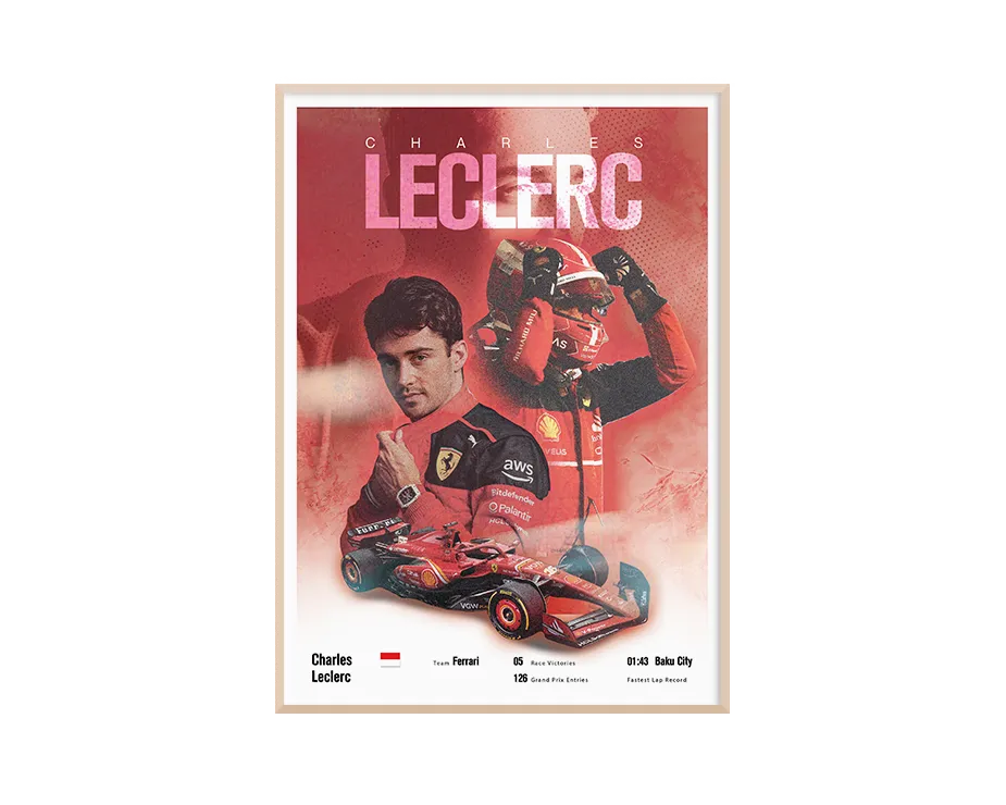 Charles Leclerc Vintage F1 Print