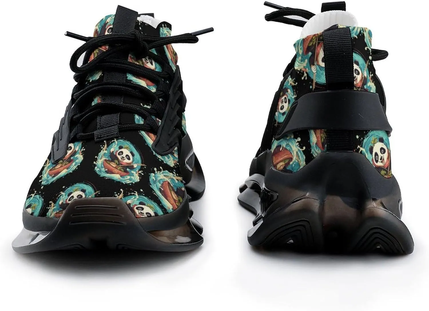 Cute Panda Eating Japanese Ramen Mens Sneakers Running Shoes Lightweight Athletic Shoes for Jogging Walking Gym