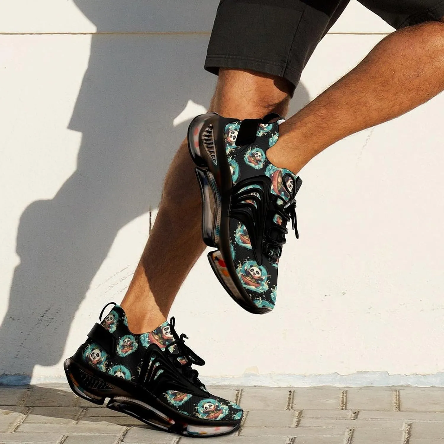 Cute Panda Eating Japanese Ramen Mens Sneakers Running Shoes Lightweight Athletic Shoes for Jogging Walking Gym