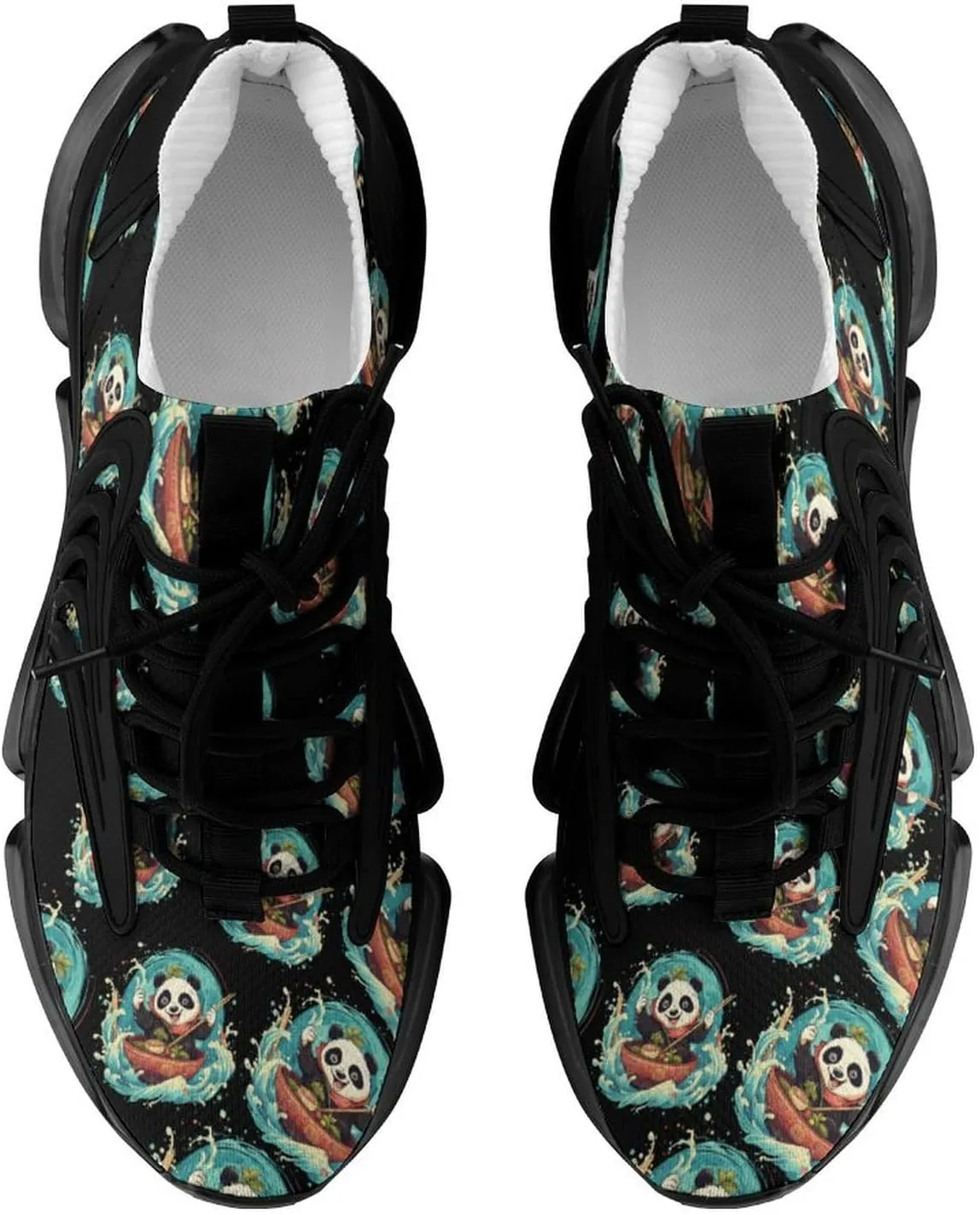 Cute Panda Eating Japanese Ramen Mens Sneakers Running Shoes Lightweight Athletic Shoes for Jogging Walking Gym