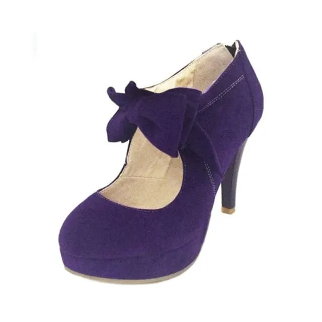 Fashion Bowtie Butterfly Knot Women Spike Heels