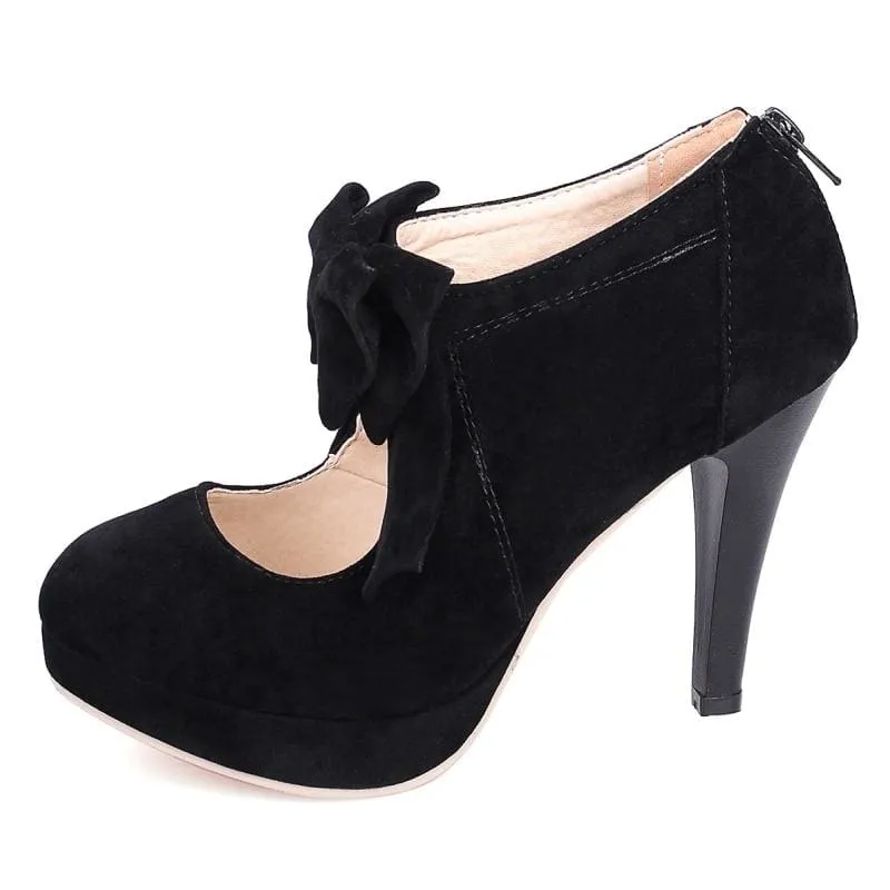 Fashion Bowtie Butterfly Knot Women Spike Heels
