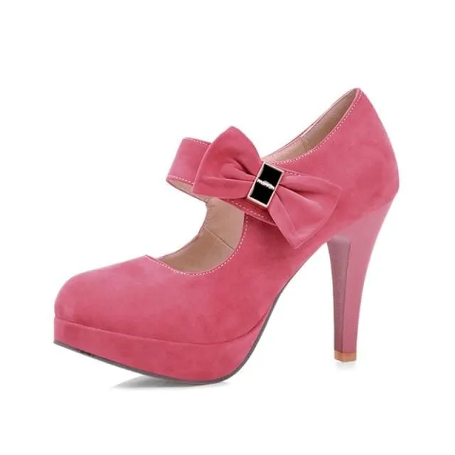 Fashion Bowtie Butterfly Knot Women Spike Heels