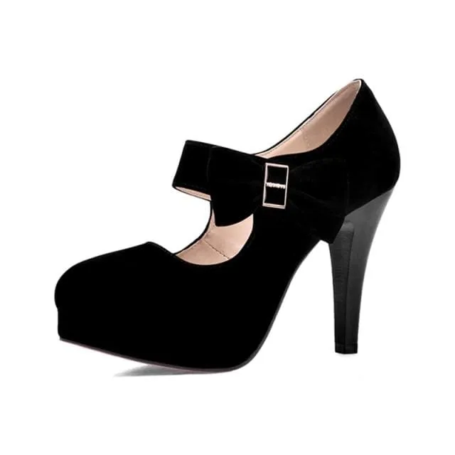 Fashion Bowtie Butterfly Knot Women Spike Heels
