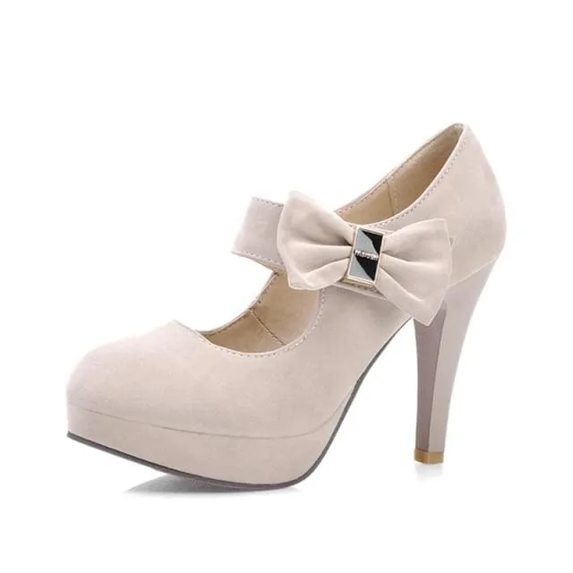 Fashion Bowtie Butterfly Knot Women Spike Heels