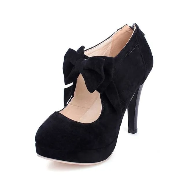 Fashion Bowtie Butterfly Knot Women Spike Heels