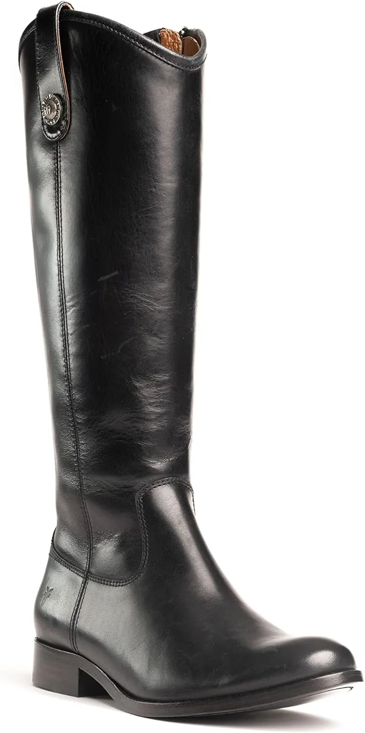 Frye Melissa Inside Zip Riding Boots for Women Featuring Supple Leather Lining with Rubber Infused Leather Outsole and Signature Hardware  14  Shaft Height
