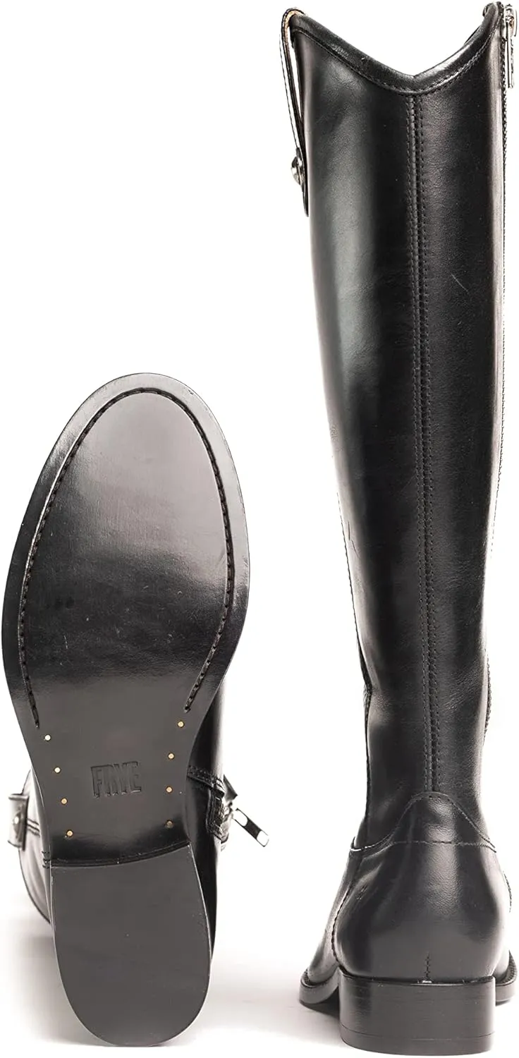 Frye Melissa Inside Zip Riding Boots for Women Featuring Supple Leather Lining with Rubber Infused Leather Outsole and Signature Hardware  14  Shaft Height