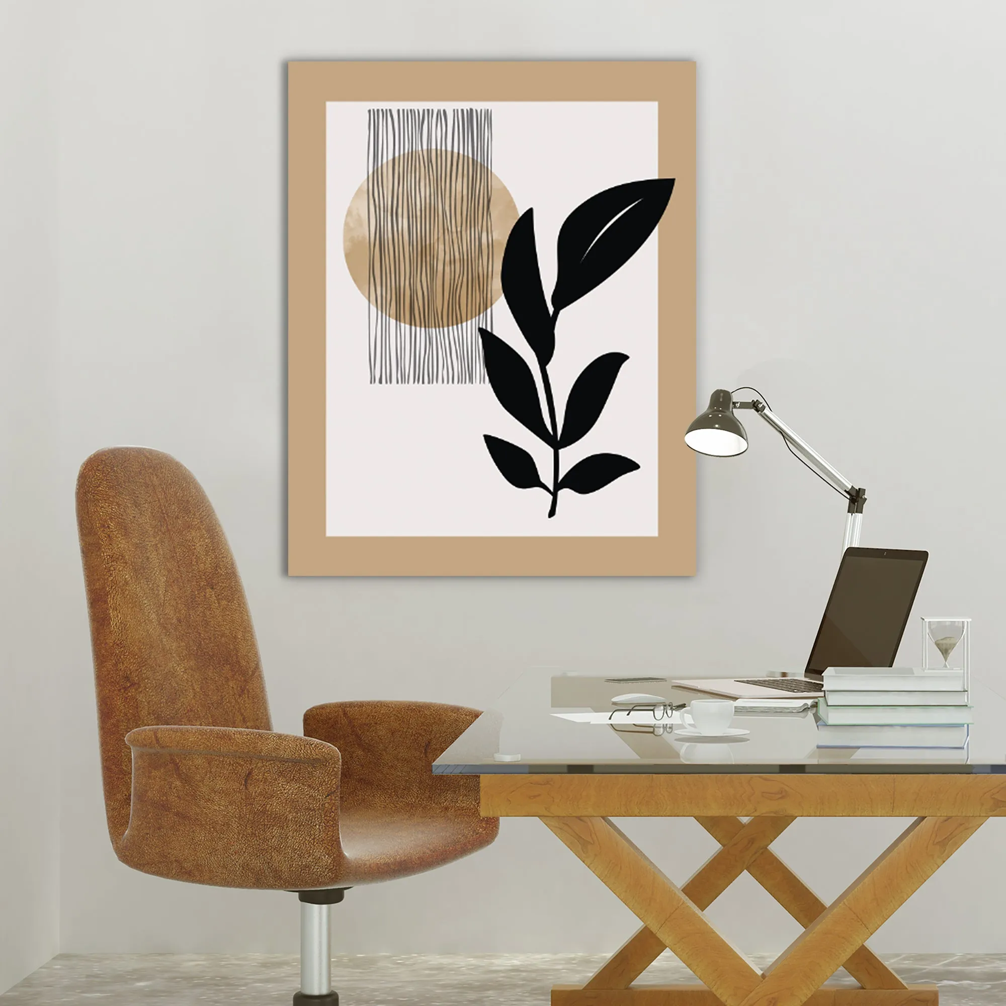 Geometric Abstract Botanicals on Canvas