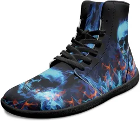 Gothic Skull Barefoot Shoes for Men Women High Top Casual Sport Walking Shoes Non Slip Zero Drop Fashion Sneaker