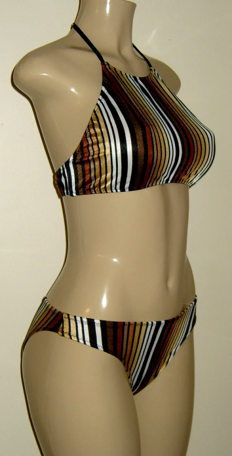 High Neck Halter Swimwear Top and Timeless Low Waisted Bikini Bottom
