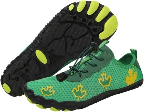 Hike Barefoot Shoes Women, Maple Leaf Print Grounded Barefoot Footwear Shoes, Neuropathy Walking Shoe Wide Toe Box Zero Drop Beach Sneakers for Gym Athletic Walking Running Sneakers Water Resistant