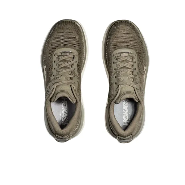 HOKA Mens Bondi 7 Wide Width Running Shoes in Olive - Exceptional Comfort and Support