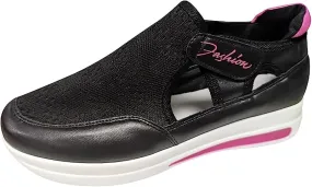Ladmiple Sneakers For Women Slip On Wide Width Casual Lace Up Walking Shoes Dressy Summer Fashion Platform Flats Loafers