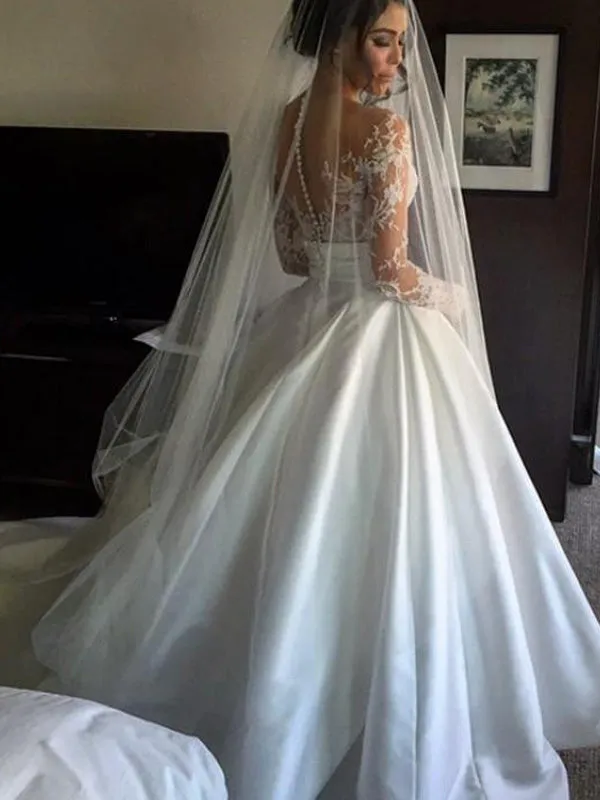 Luxury Lace Side-slit Mermaid with Detachable A-line Satin Wedding Dress, PD0223