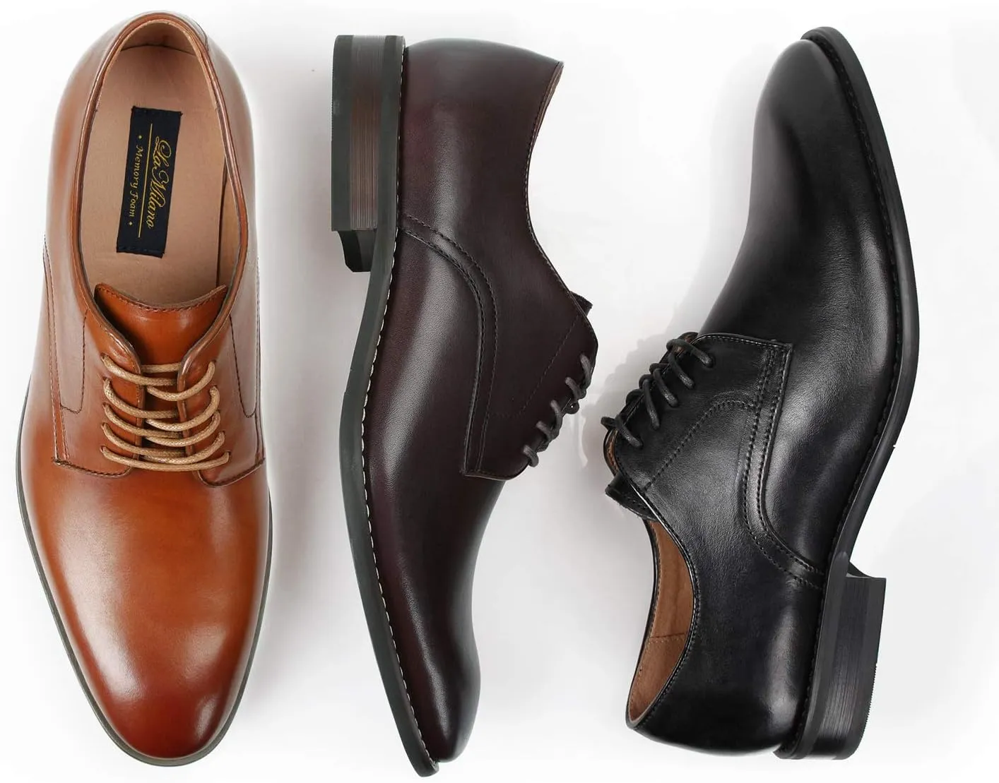 Men Dress Shoes Lace-up Leather Oxford Classic Modern Formal Business Comfortable Dress Shoes for Men