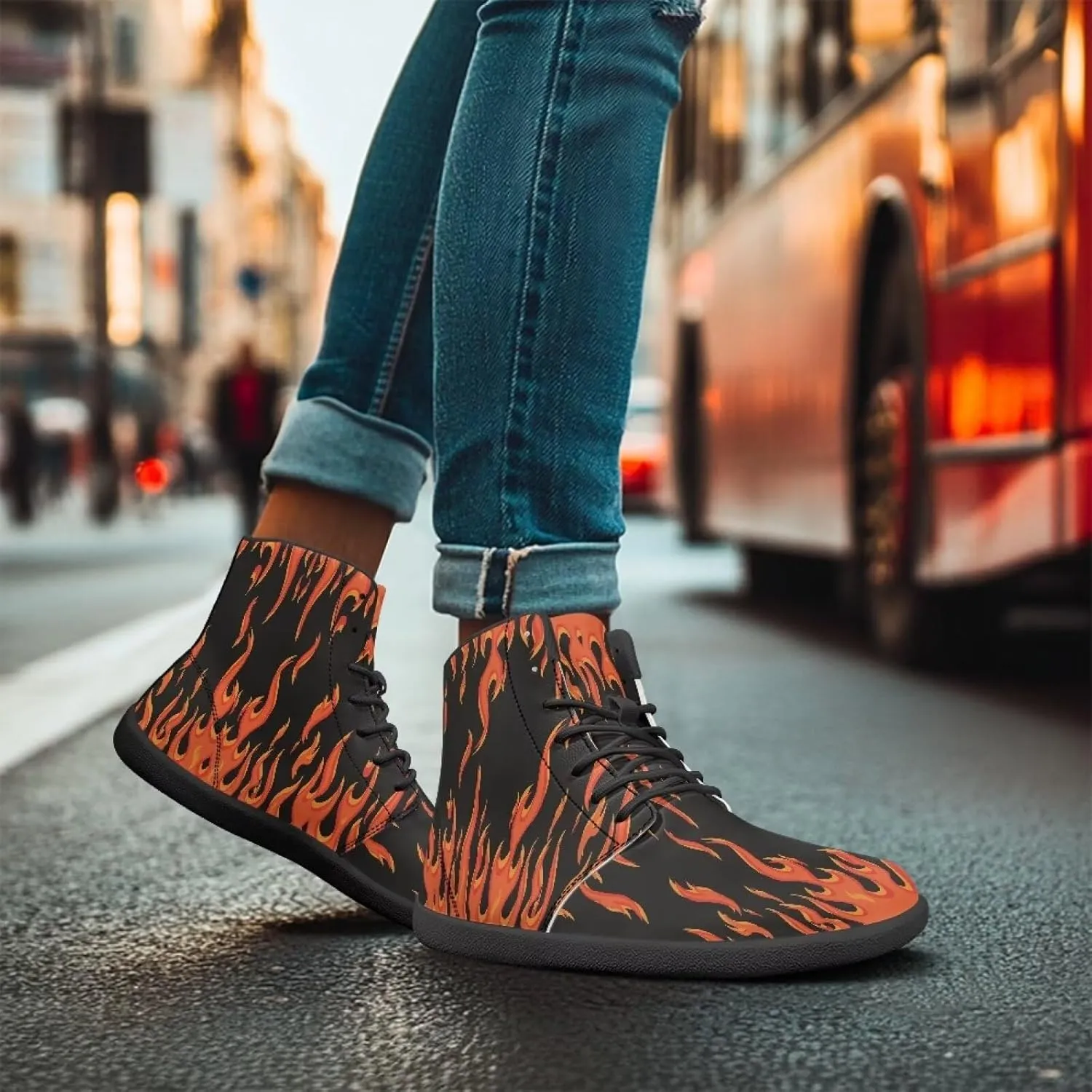 Mens Barefoot Shoes Wide Width High Top Sneakers for Men Cool Shoes