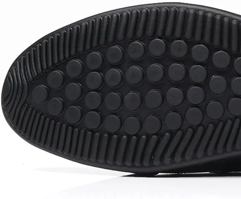 Men's Fashion Orthopedic Shoes Men's Casual Genuine Leather Flats Soft Driving Walking Loafer Shoes Black Leather Shoes for Banquet