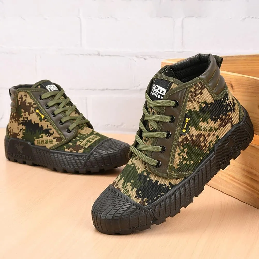 Men's High Top Breathable Puncture Proof Slip Resistant Outdoor Work Shoes Hiking Canvas Sneakers
