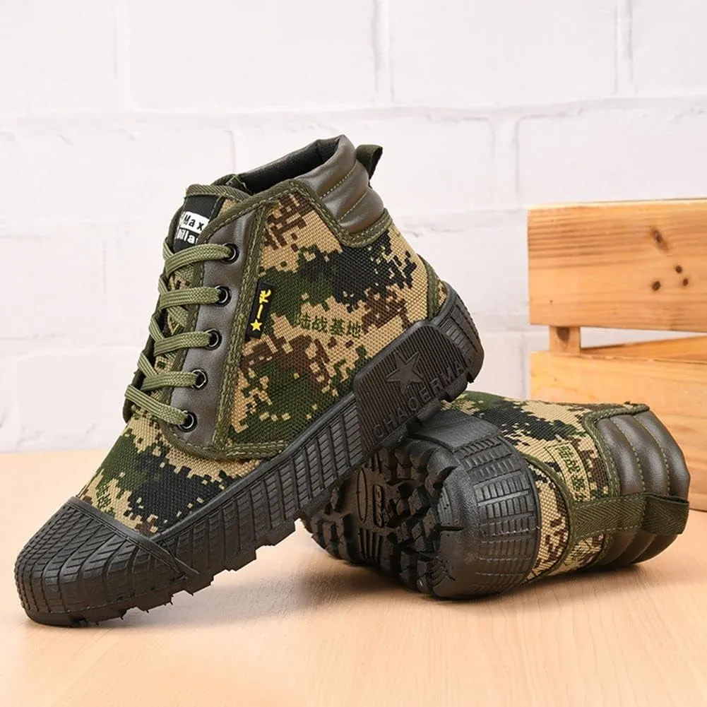 Men's High Top Breathable Puncture Proof Slip Resistant Outdoor Work Shoes Hiking Canvas Sneakers