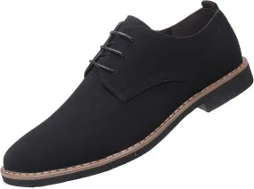 Men's Suede Lace-up Business Formal Dress Derby Shoes Suit Dressy Oxfords Wedding Oxford Flats