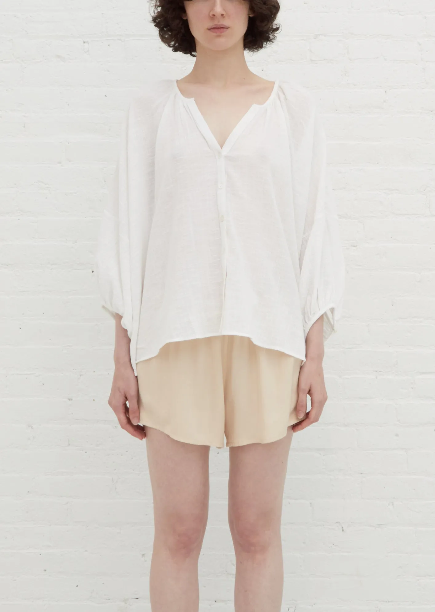Nira Peasant Blouse — White