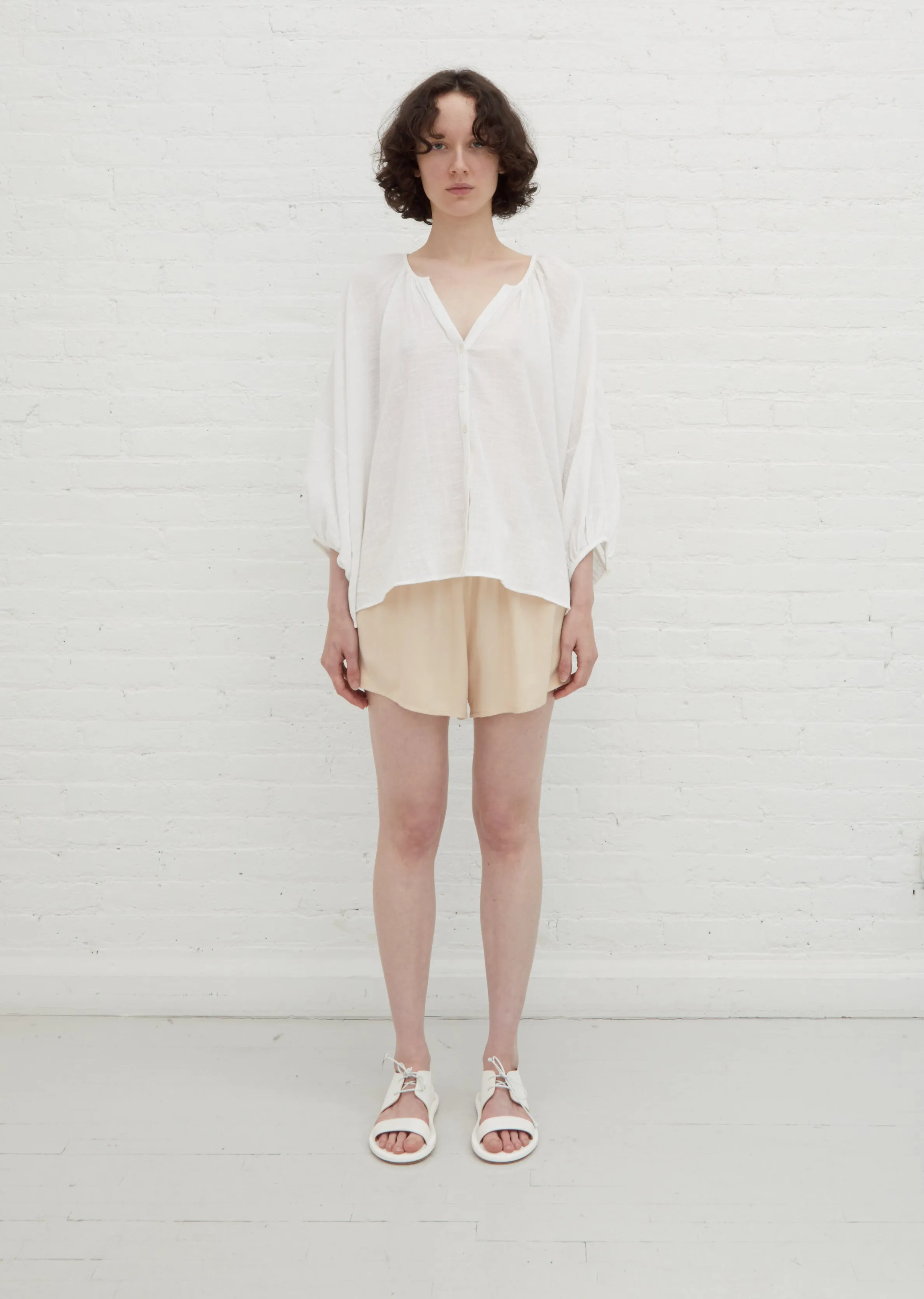 Nira Peasant Blouse — White